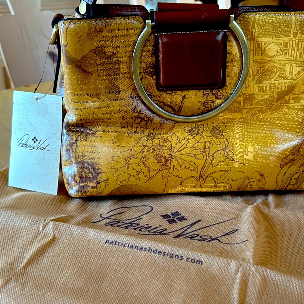 Patricia Nash Italian sketchbook empoli top handle satchel bag. NWT